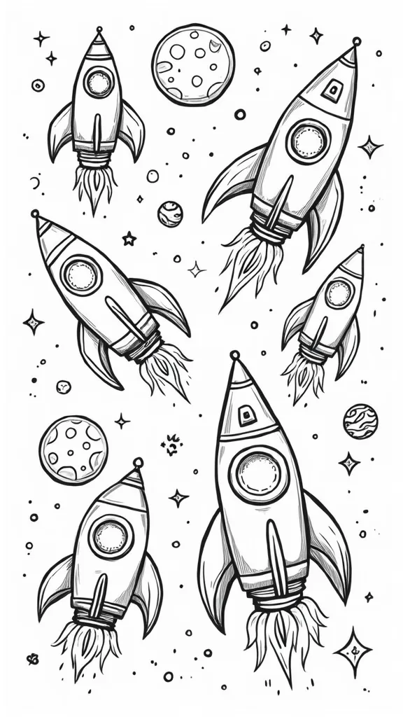 rocketship coloring pages